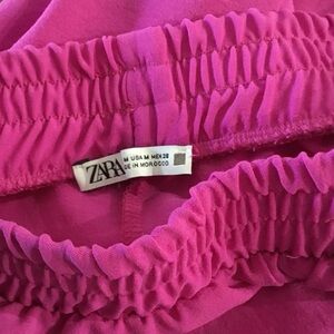 Zara Fuchsia Elastic Waist Skirt